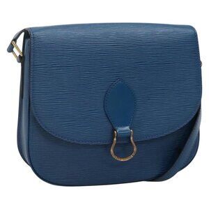 Authentic LOUIS VUITTON Epi Saint Cloud GM Shoulder Bag Toledo Blue M52195 LV